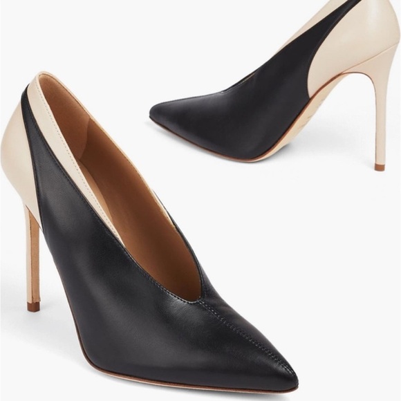 LK Bennett Black and Cream Topline Heels NEW - Picture 1 of 11